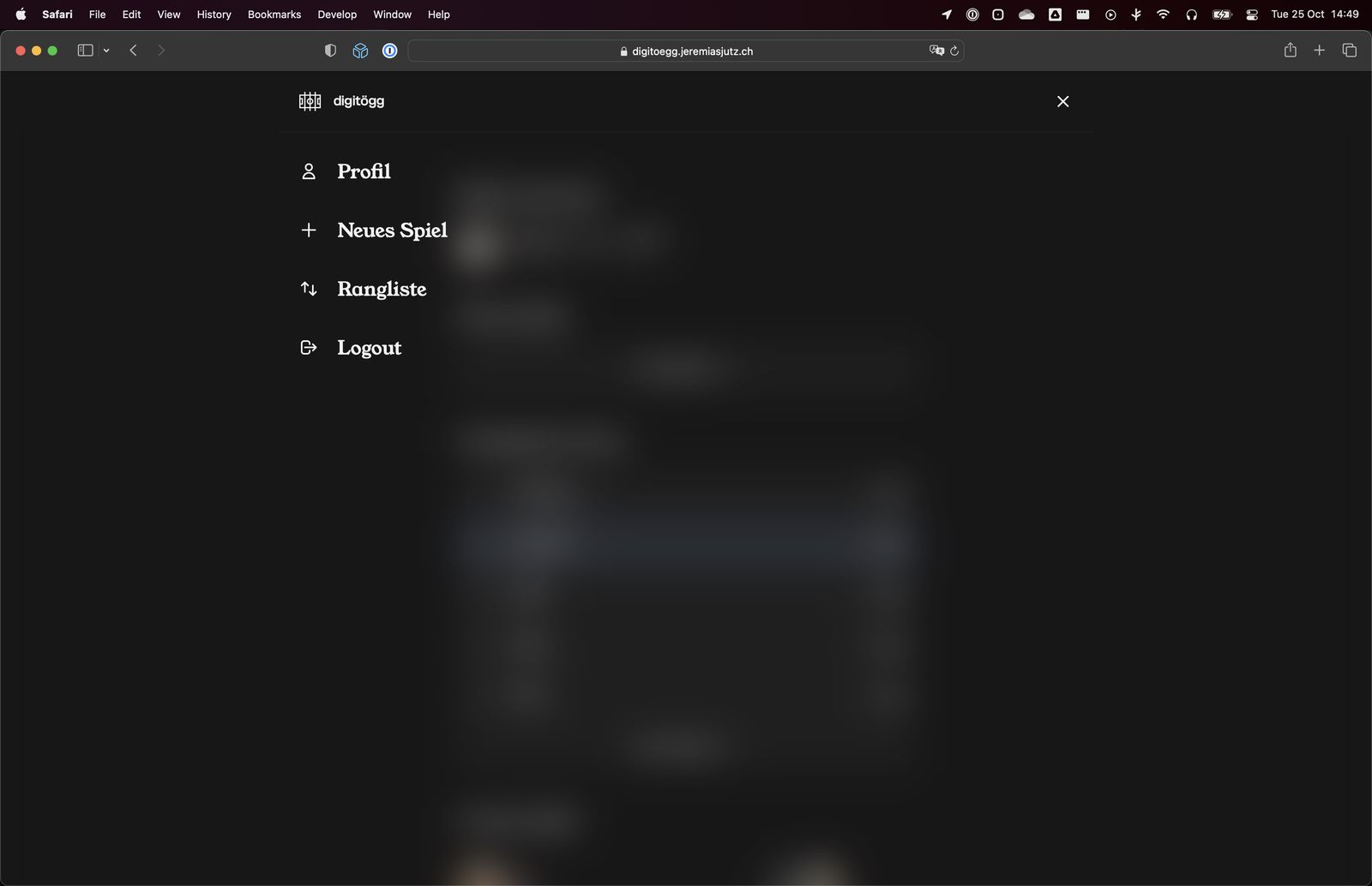 Navigations Menu Desktop