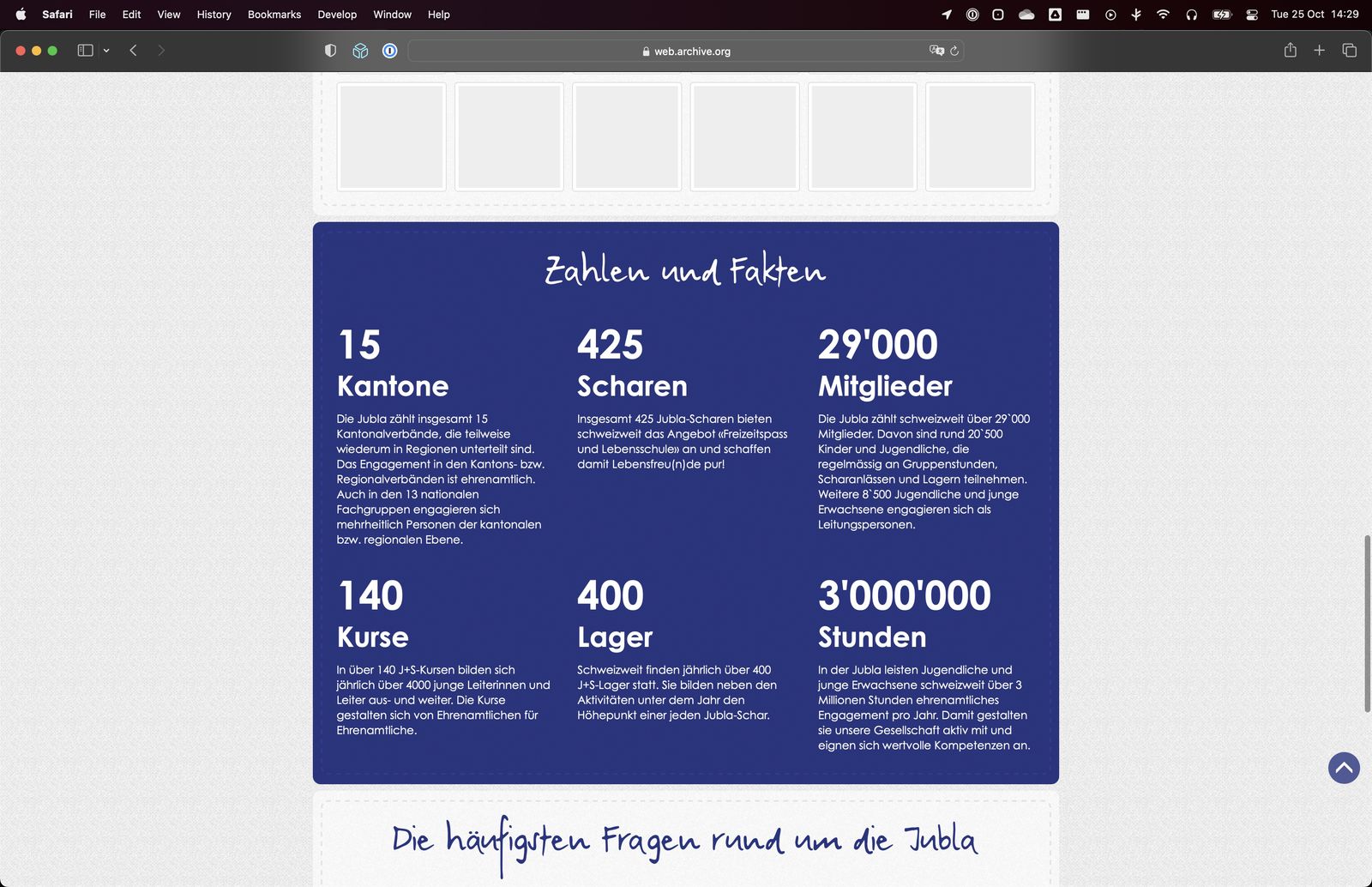 Zahlen und Fakten auf der Startseite Desktop (alt)